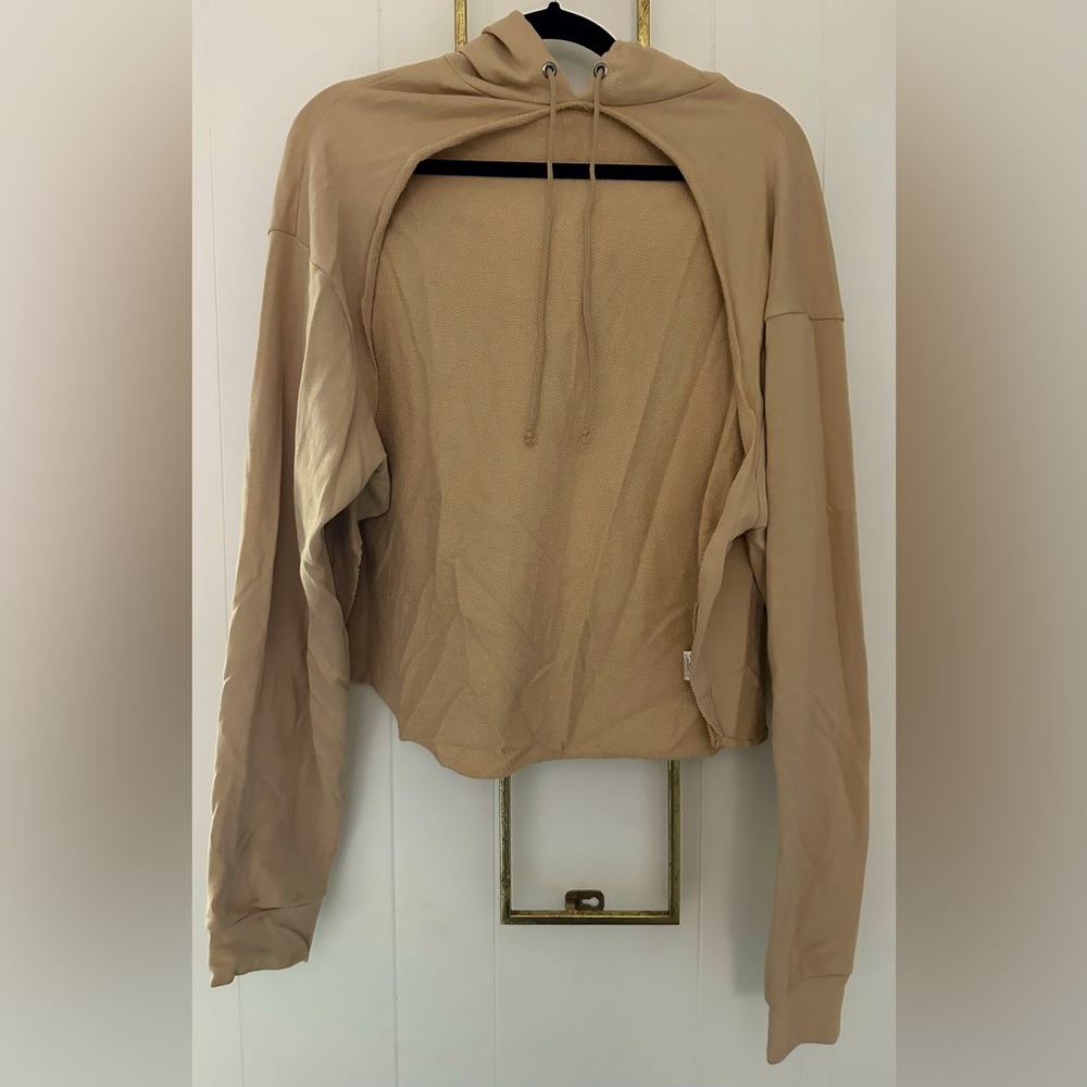 Open front crop top- hoodie